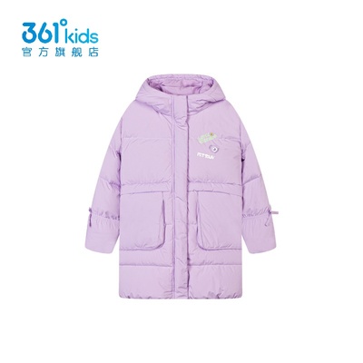 361°女童中长款羽绒服新品冬防风中小童连帽鸭绒服K62344907