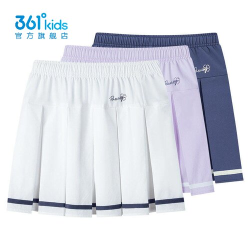 361°女童速干梭织百褶短裙新品2026秋夏运动半身裙时尚K62631504