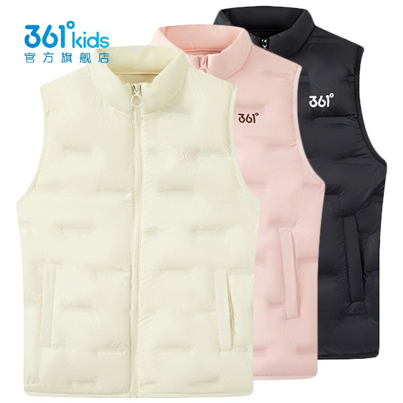 361&deg;女童羽绒马夹立领新品2025冬季背心运动服内胆马甲K62549101