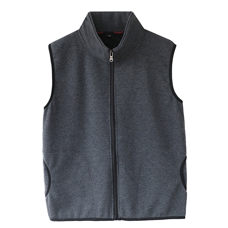 加大码春秋冬女马甲胖mm加绒背心 纯棉针织加厚坎肩立领开衫肥版