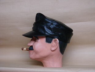 德军装甲兵牛皮山地帽 坦克兵山地帽