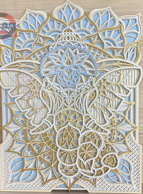 强哥叠雕简约现代玄关装饰画