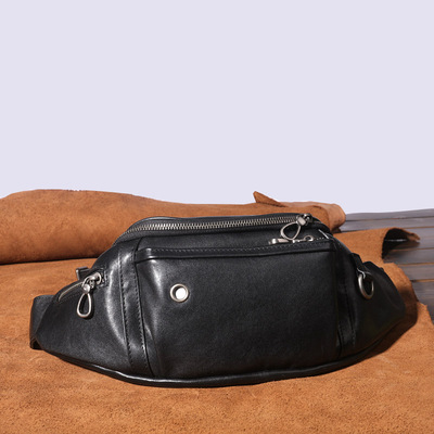 田野老牛腰包时尚植鞣头层牛皮