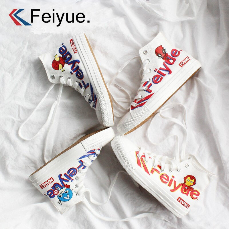 leap Man Wai Jointly canvas shoe men and women letter Gaobang Mandarin Duck Graffiti Hand drawn Official Flagship store Official websitein the Men's Shoes, Canvas shoes  category - from Buy2taobao.com to provide professional Taobao agent buy service