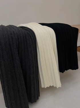 正版重工立体压褶 风琴褶百褶裙松紧高腰拼接针织中长款A字半身裙