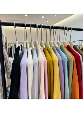 福利价！100％羊毛无缝一体一线成衣舒适半高领坑条打底内搭毛衣