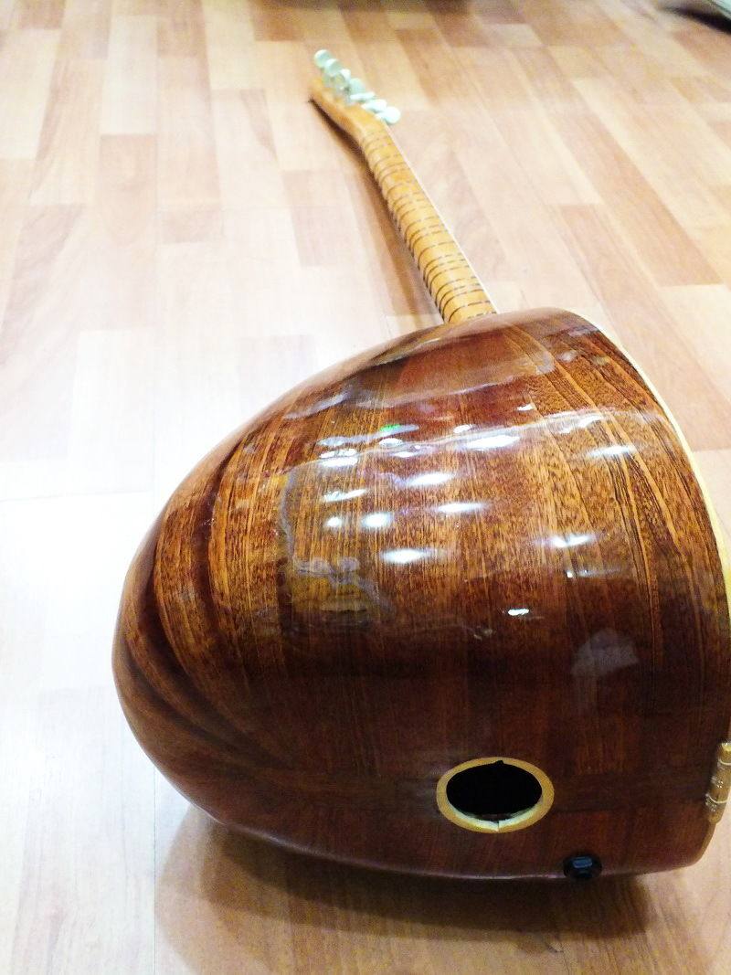 土耳其巴拉玛琴 带拾音器 桃花心木 长颈Saz琴 中东乐器