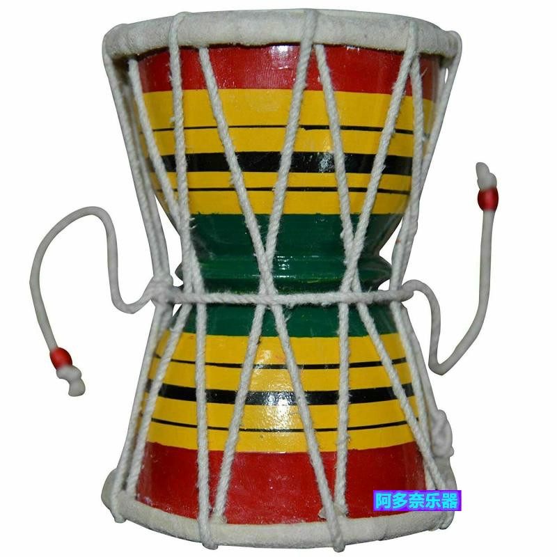 印度进口 damru鼓 木制打击乐器绳索美丽的手工 专业小众表演演奏