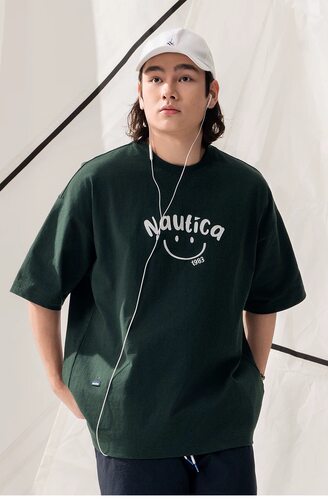 nautica 白帆×CityBoy日系休闲无性别笑脸多巴胺短袖T恤TW5101
