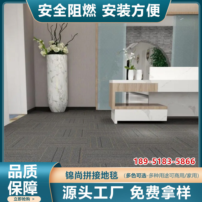 办公室地毯垫拼接方块全铺满商用加厚pvc会议房间客厅卧室水泥面