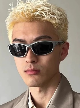 张婧怡同款银色Y2K男女千禧辣妹骑行墨镜户外登山徒步偏光太阳镜