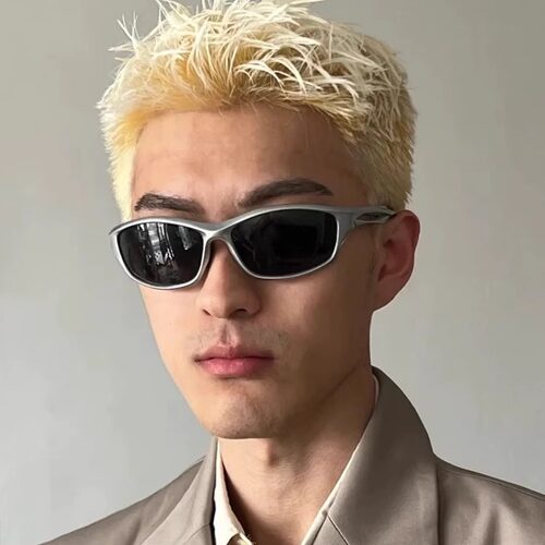 张婧怡同款银色Y2K男女千禧墨镜