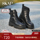 SKAP圣伽步女鞋 马丁靴 休闲靴厚底女短筒复古皱漆女款 2025冬季 新款