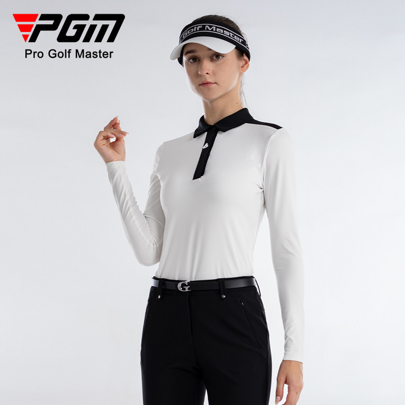 pgm高尔夫套装女士夏季长袖t恤服装运动面料百搭golf时尚运动服