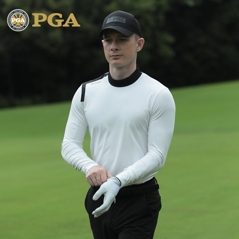 美国PGA 高尔夫服装男打底衫春季运动球衣男装衣服圆领polo衫上衣