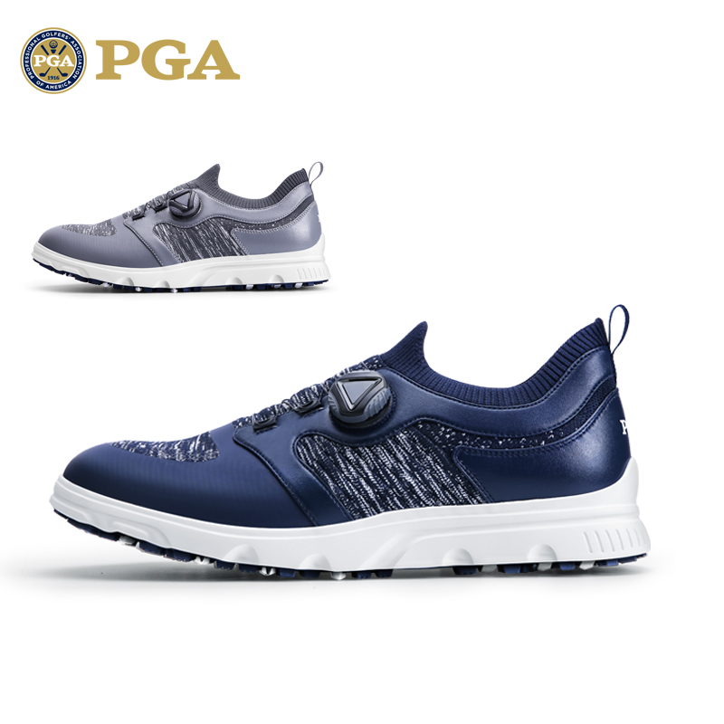 PGA高尔夫男士球鞋飞织布旋扣鞋