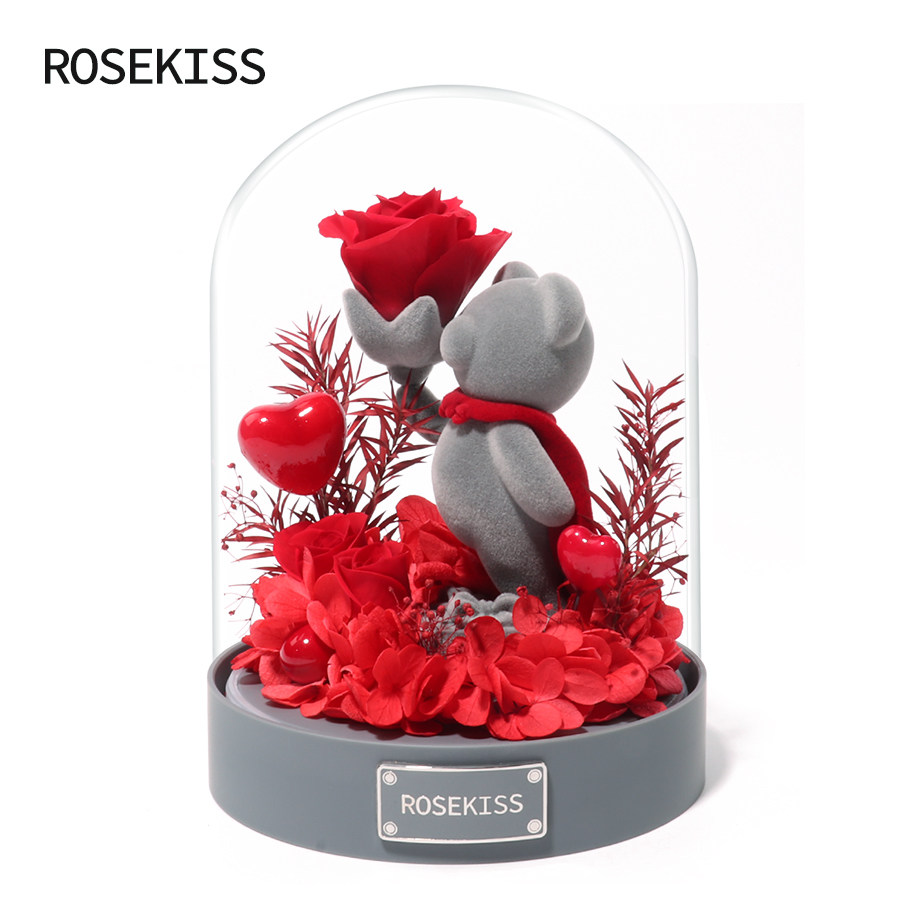 ROSEKISS永生花小熊情人节生日送女朋友玫瑰告白礼物礼盒干花礼盒属于什么档次？