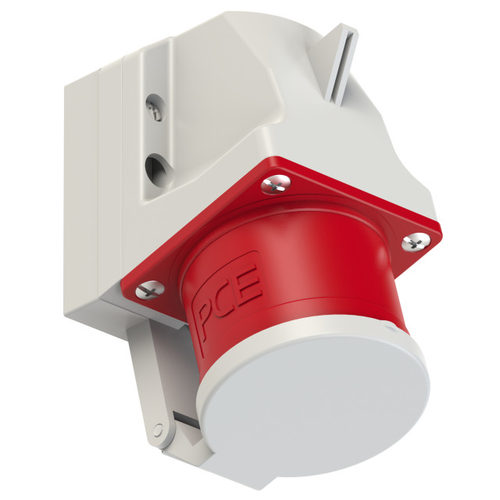 PCE反向固定式电焊机带盖工业防水插头380V-32A-5芯-IP44-Typ525