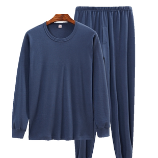 秋衣秋裤套装男士纯棉中老年爸爸老人打底加肥加大码薄款棉毛衫冬