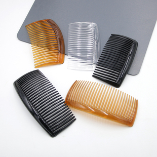 发梳黑色咖色成人发夹头饰梳子女手工DIY制作配件材料盘发插梳子