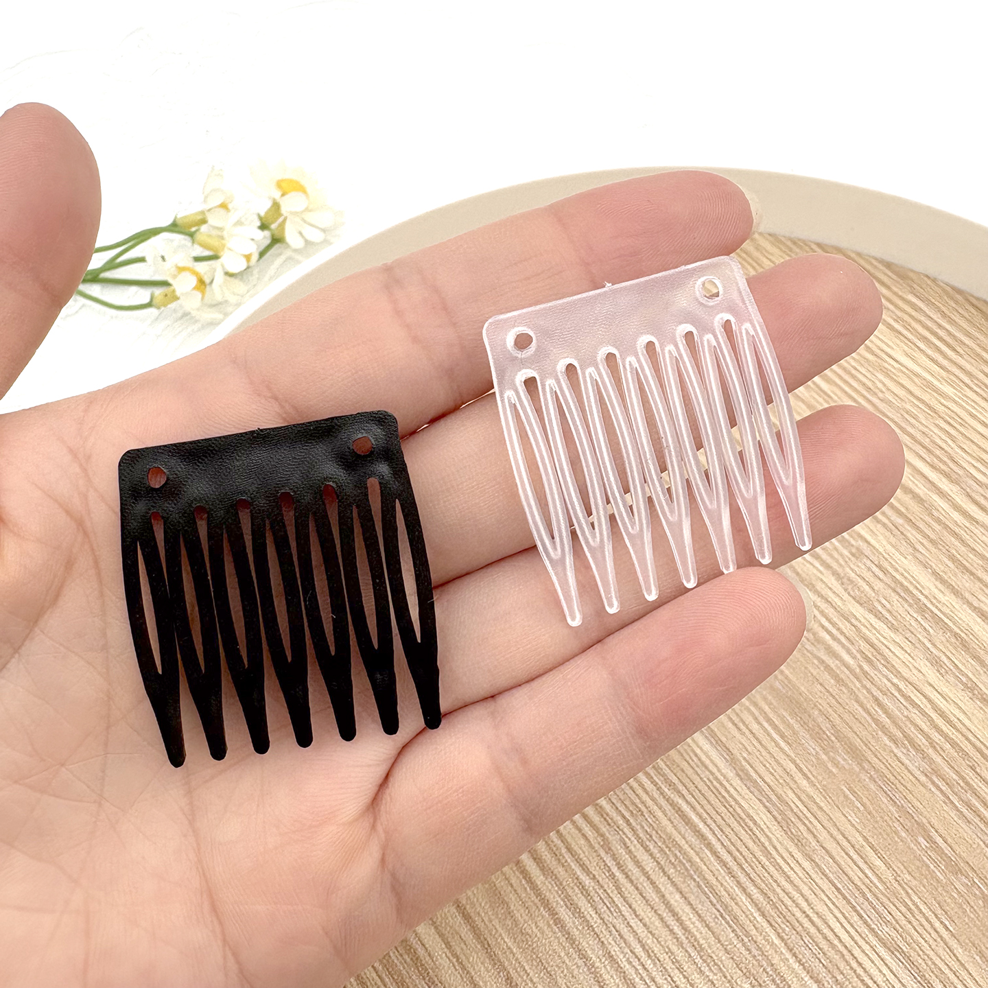 简约头饰7齿双孔小号发饰