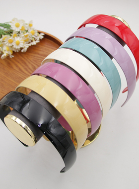 发箍女2.5厘米亮光净面洗脸外带头箍时尚百搭经典塑料黑色发卡