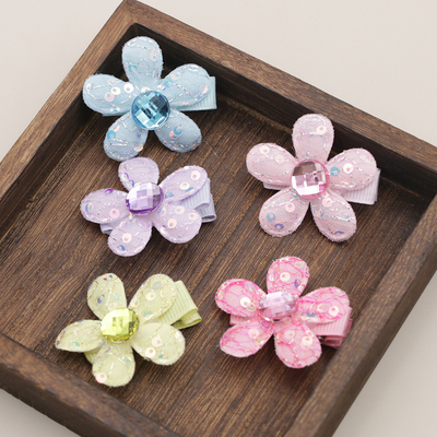 鸭嘴夹前额小发夹花朵亮面发夹