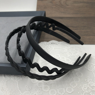 中老年发箍波浪带齿磨砂黑色窄边宽边防滑塑料气质头箍发卡洗脸发