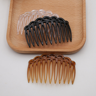 发梳黑色咖色8*5厘米11齿头饰梳子女手工DIY配件材料盘发插梳子