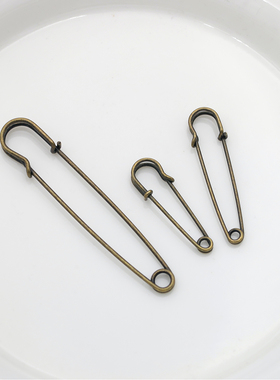 古铜色加厚大号别针加粗复古胸针扣衣服固定扣针安全金属DIY胸针