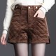 加厚加棉金丝绒短裤 潮 高腰阔腿外穿靴裤 女秋冬2025年新款 加绒冬季