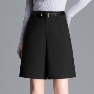 阔腿裤 2026春季 宽松靴裤 女短裤 高腰显瘦直筒裤 窄版 中裤 五分裤 新款