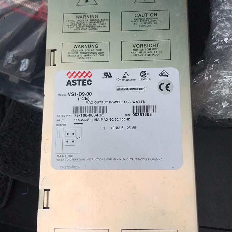 ASTEC电源 VS1-D9-00 73-180-0034CE电源现货 48V@25A