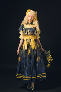 莫奈黄金鸢尾现货爱德华复古vintage优雅连衣裙Lolita查林十字街