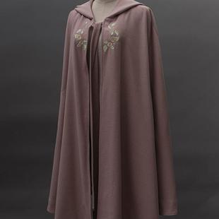 爱链斗篷现货 vintage复古优雅春秋冬毛呢长外套女查林十字街