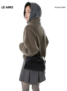 LE AMO｜原创'Begin'2024秋迷你斜挎单肩手提小黑色剑桥保龄球包