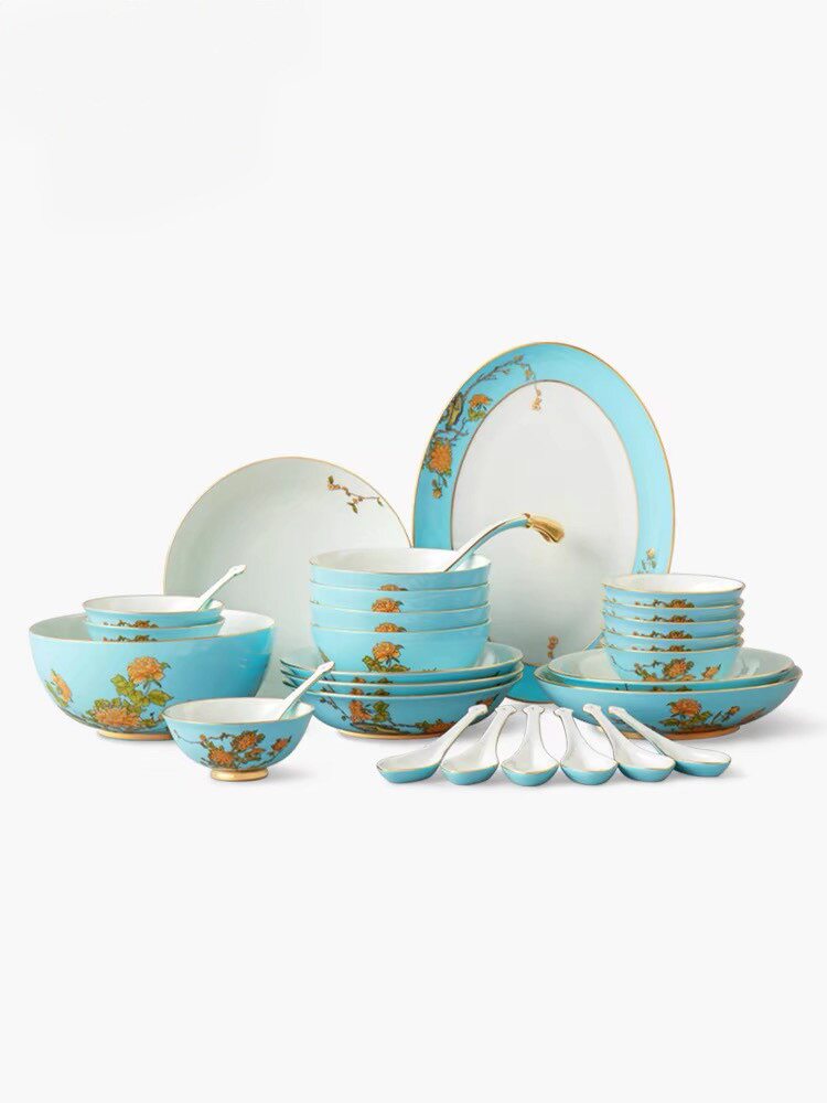 ｛西湖蓝精品｝夫人瓷西湖蓝29头8人位餐具套装 正品保障