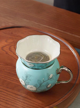 【下单立减】夫人瓷手绘蓝茶具散件 180ml公道杯含茶滤 正品保障