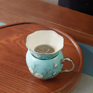 【下单立减】夫人瓷手绘蓝茶具散件 180ml公道杯含茶滤 正品保障