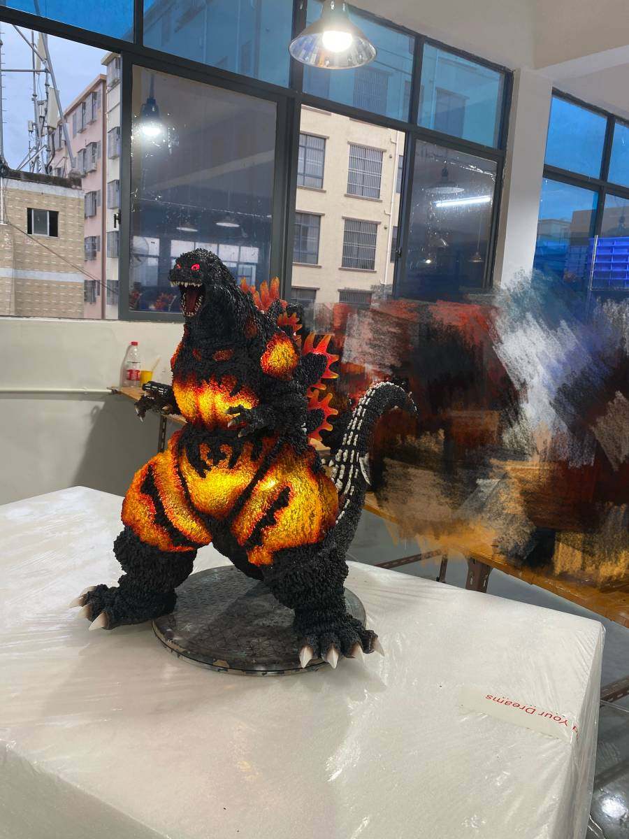 xplus东宝大怪兽50cm 1995红莲哥斯拉 红莲燃烧带灯版gk雕像模型