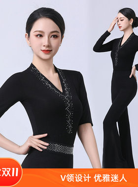 形体训练服连体礼仪走秀导师套装