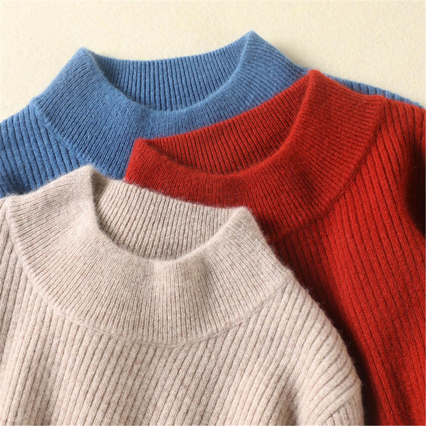 秋冬新款半高领毛衣女修身显瘦内搭加厚中领长袖打底针织衫女装