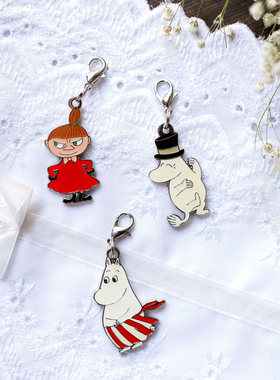 芬兰TMF姆明Moomin金属卡通卡扣皮革背包挂坠可爱包包挂件饰品