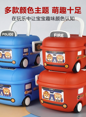 儿童男女孩玩具车惯性汽车系列滑行收纳车2-3岁幼儿园宝宝玩具男