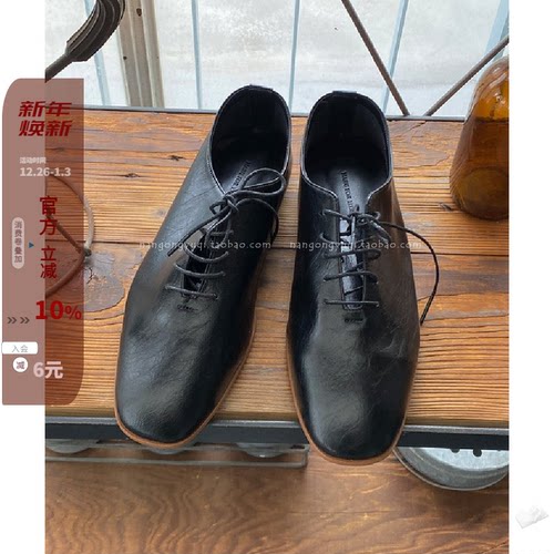 质感高级圆头系带小皮鞋