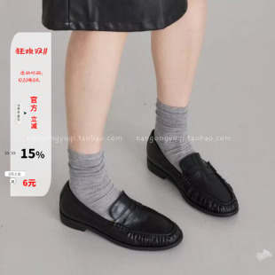韩代 东大门女鞋2026秋新款英伦小复古软面好穿低帮乐福鞋小皮鞋