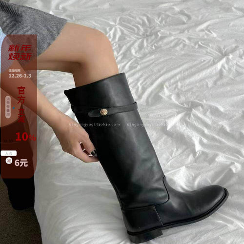 英伦休闲圆头皮带扣高级高筒靴