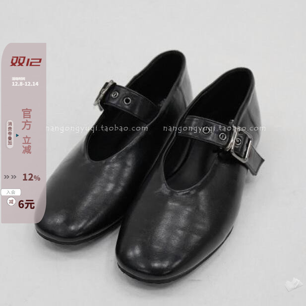 纯色圆头一字带玛丽珍单鞋