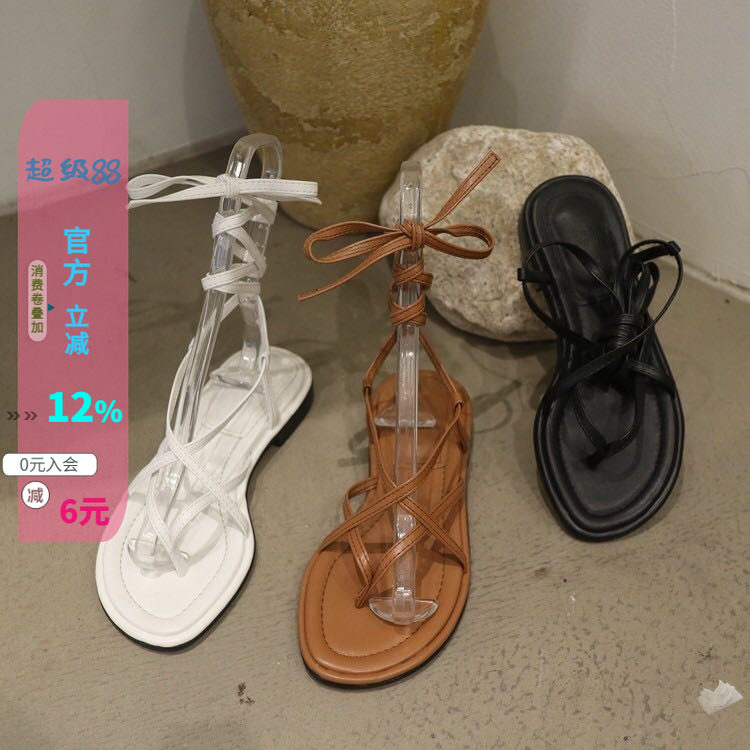现ins21夏新款东大门纯色绑带
