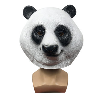 可爱大熊猫动物头套面具化妆舞会搞笑乳胶头饰万圣节派对表演道具